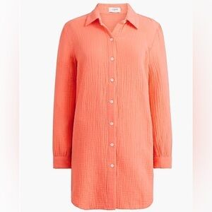 Gorgeous NWT J Crew Factory Coral Button Down Beach Tunic size 2X